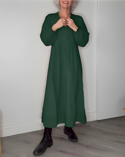AMANDA – ELEGANT LONG SLEEVE V-NECK MAXI DRESS