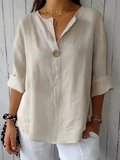 Aria | Casual Short Sleeve V-Neck Blouse