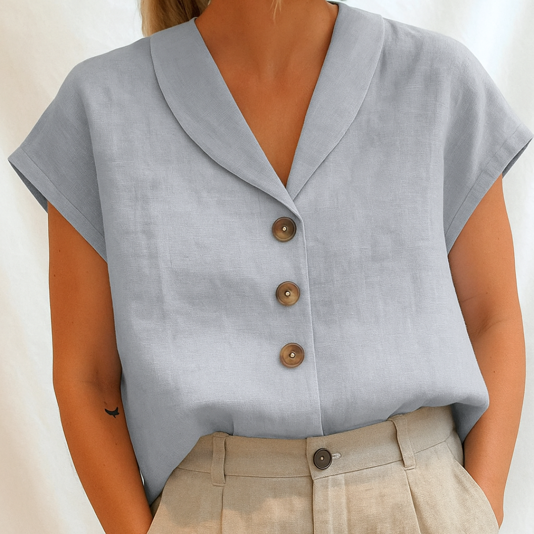 ELISE – MODERN MINIMALIST BUTTON BLOUSE