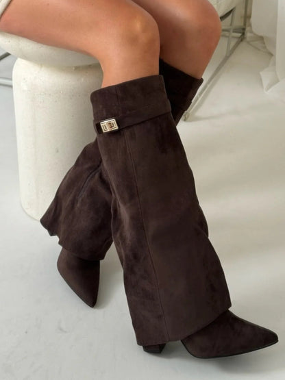 ALINA – CHIC SLOUCHY SUEDE KNEE-HIGH BOOTS
