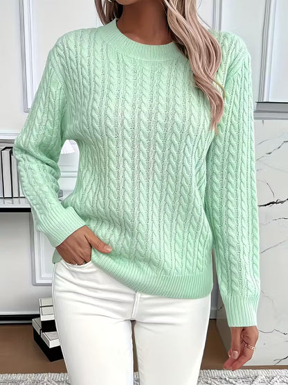 ADRIANA – CABLE-KNIT COZY LONG-SLEEVE SWEATER
