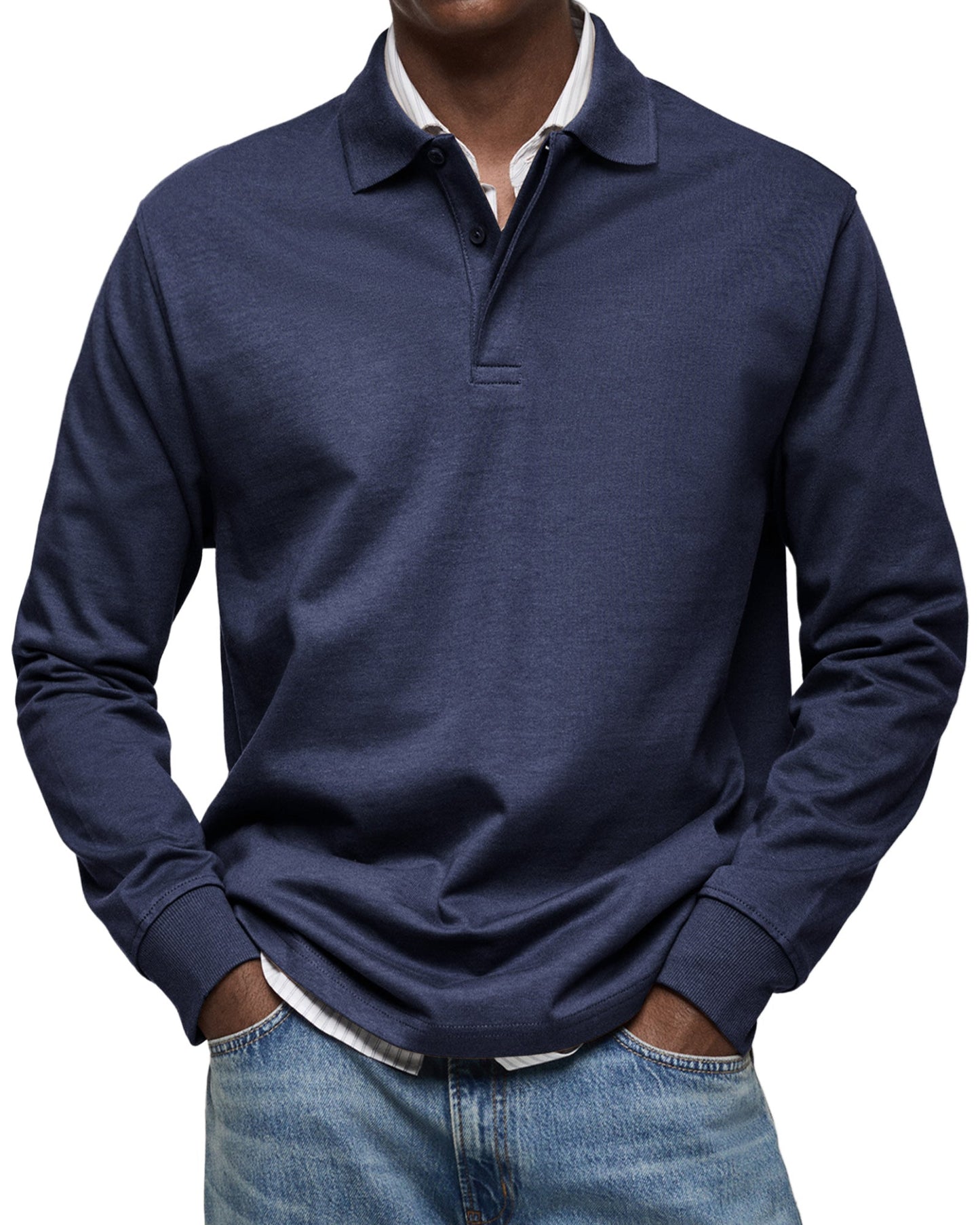 ALJUR - CASUAL LONGSLEEVE POLO