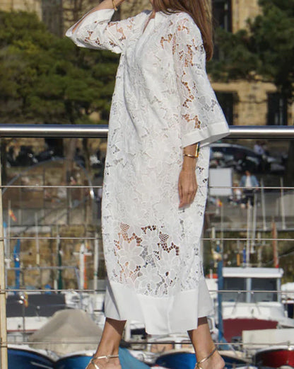 ALINA – ELEGANT LACE WHITE DRESS