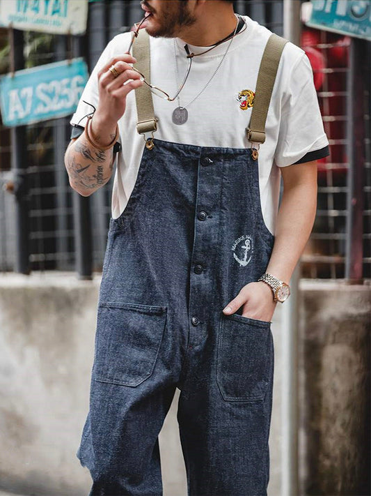 American Vintage Navy Deck Denim Overall