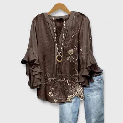 DELLILAH – FLOWY V-NECK BLOUSE