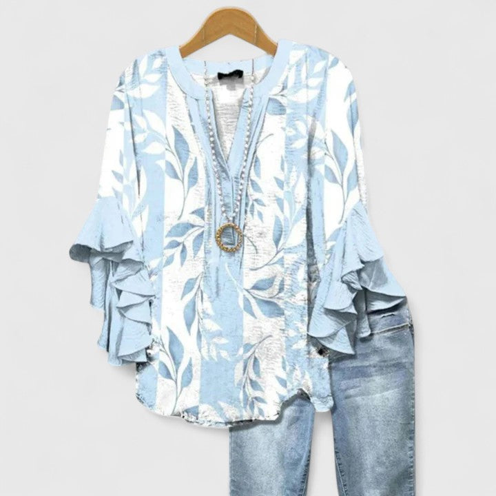 DELLILAH – FLOWY V-NECK BLOUSE