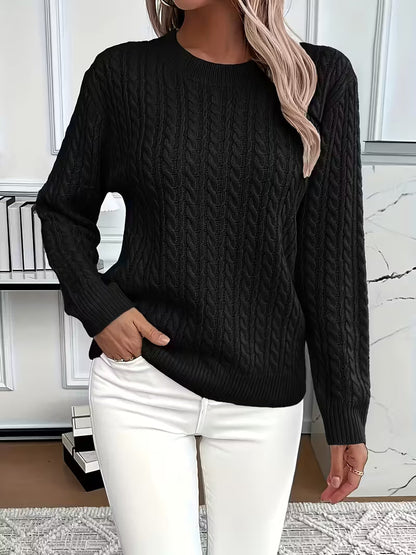 ADRIANA – CABLE-KNIT COZY LONG-SLEEVE SWEATER