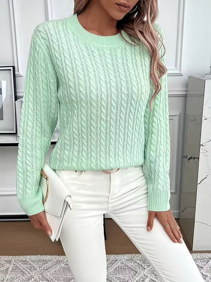 ADRIANA – CABLE-KNIT COZY LONG-SLEEVE SWEATER